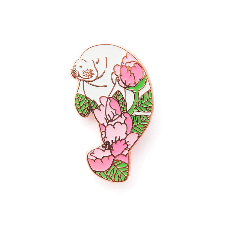 Peony Manatee Pin - Oh Plesiosaur
