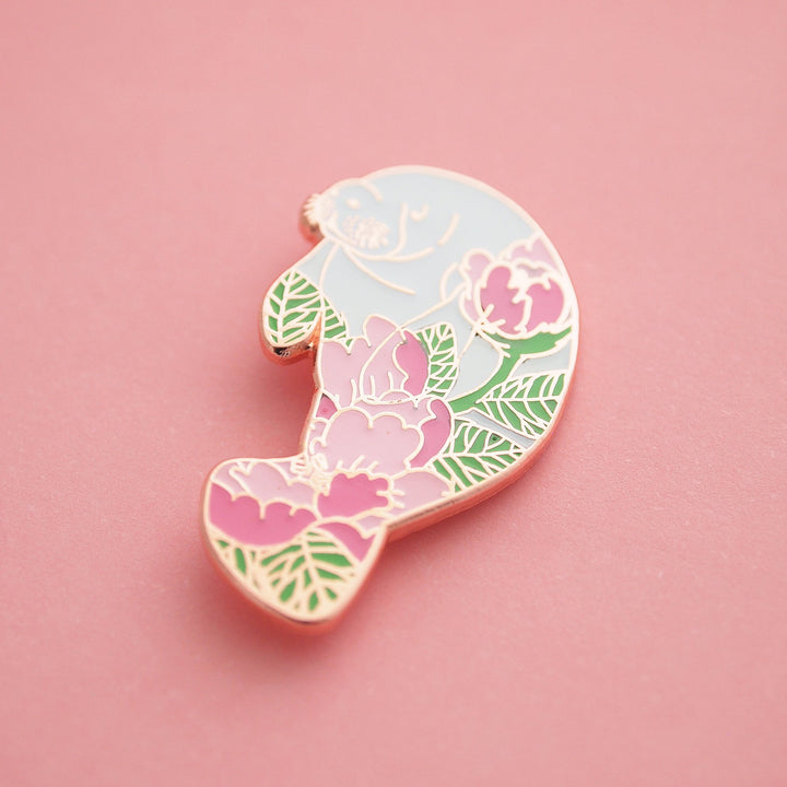 Peony Manatee Pin - Oh Plesiosaur
