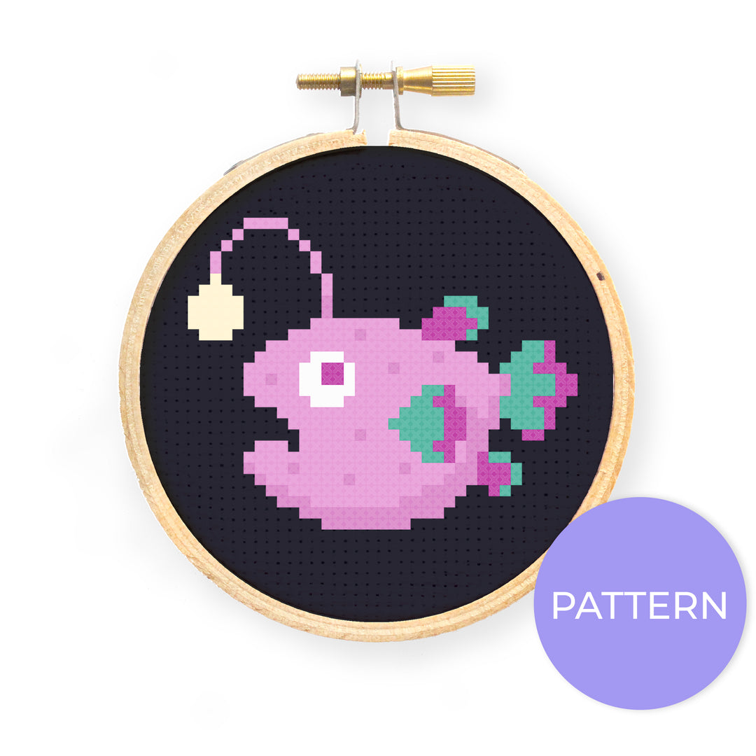 Anglerfish Cross Stitch Pattern - Oh Plesiosaur