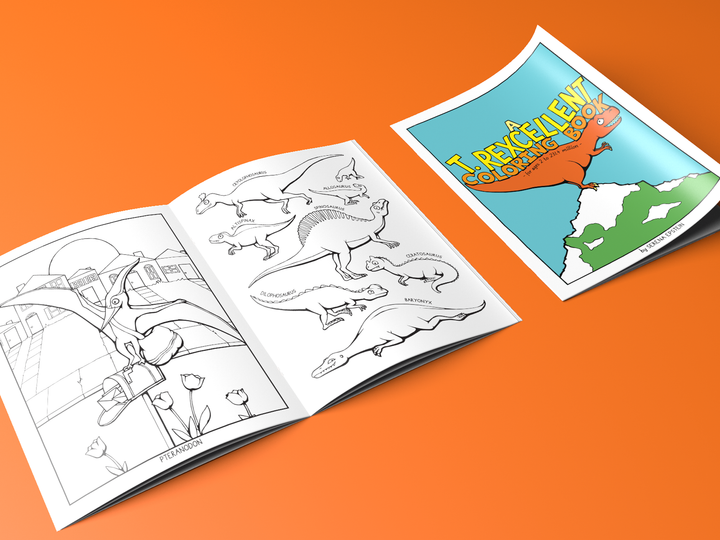 A T. Rexcellent Coloring Book - Mini Version - Oh Plesiosaur