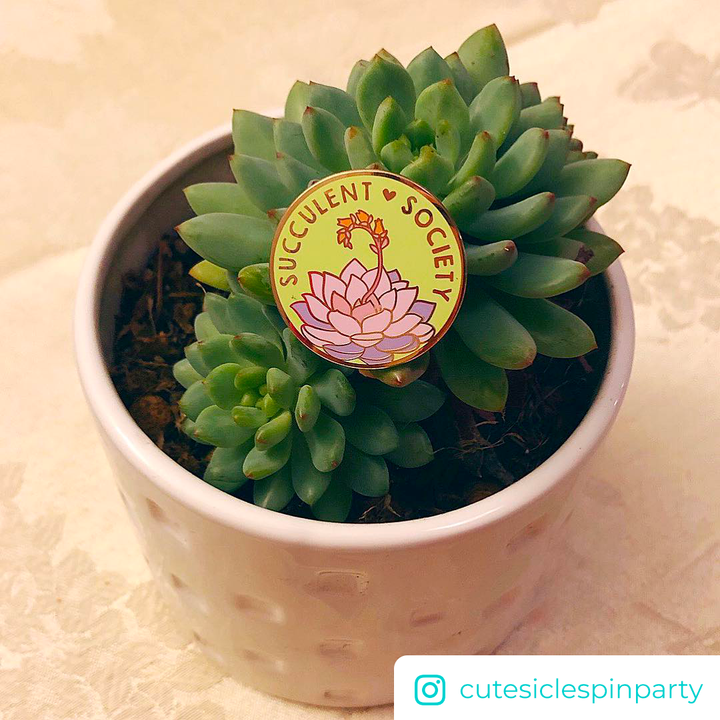 Succulent Society Pin - Oh Plesiosaur