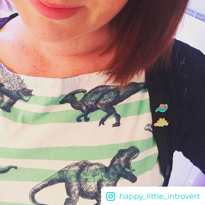 Sleepy Stegosaurus Pin - Oh Plesiosaur