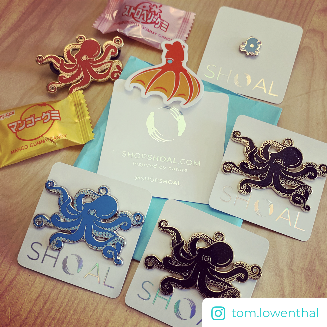 Glitter Octopus Pin - Oh Plesiosaur