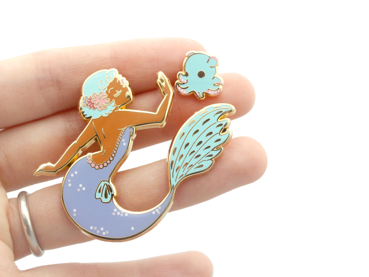 Dumbo Octopus Mermaid Pin Set - Oh Plesiosaur