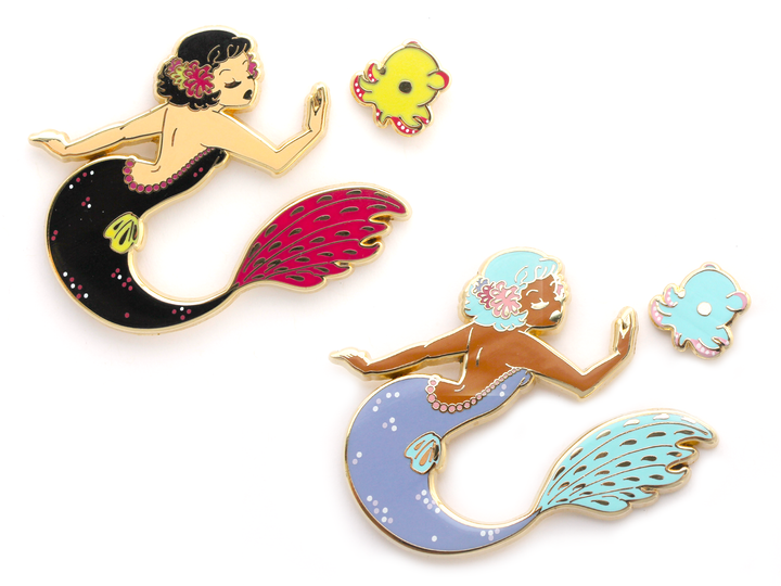 Dumbo Octopus Mermaid Pin Set - Oh Plesiosaur