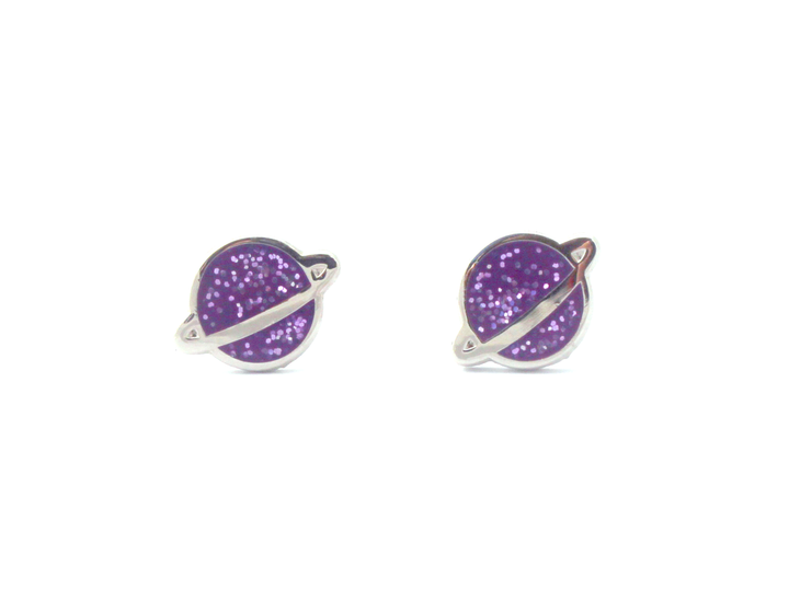 Purple Planet Earrings - Oh Plesiosaur