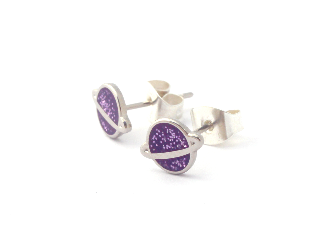 Purple Planet Earrings - Oh Plesiosaur