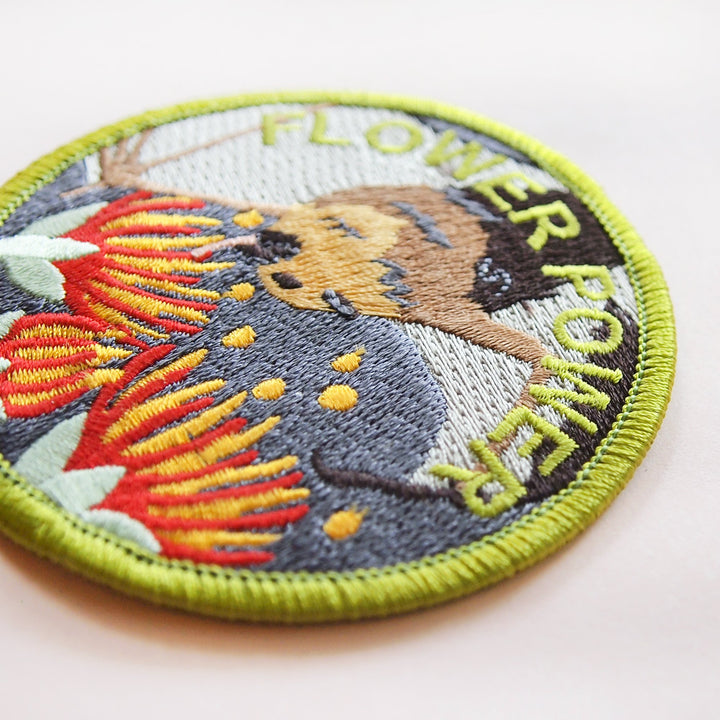 Flower Power Flying Fox Patch - Oh Plesiosaur