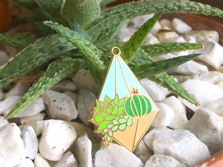 Hanging Terrarium Pin - Day - Oh Plesiosaur