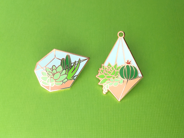 Hanging Terrarium Pin - Day - Oh Plesiosaur