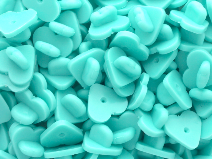 Aqua Heart Rubber Pin Backs (Set of 10) - Oh Plesiosaur