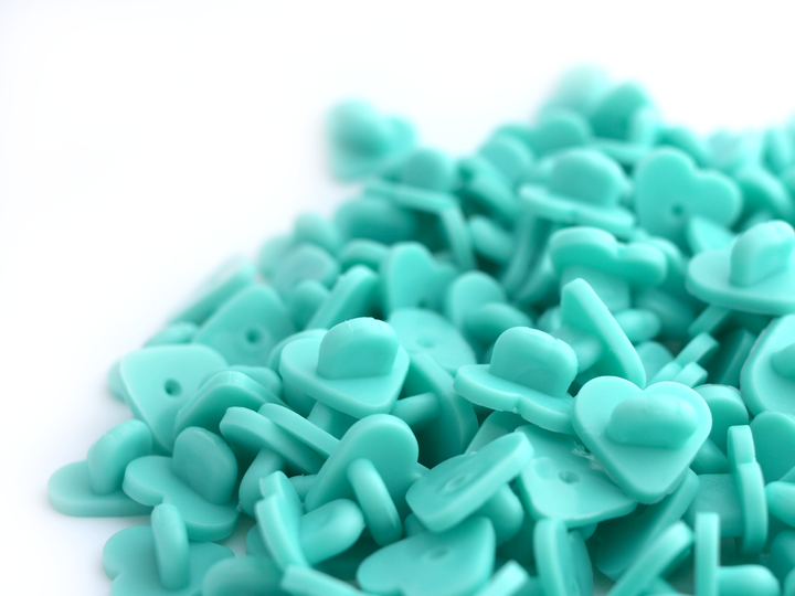 Aqua Heart Rubber Pin Backs (Set of 10) - Oh Plesiosaur