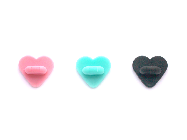 Aqua Heart Rubber Pin Backs (Set of 10) - Oh Plesiosaur