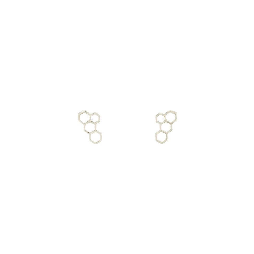Silver Honeycomb Studs