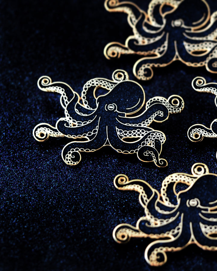 Glitter Octopus Pin - Oh Plesiosaur