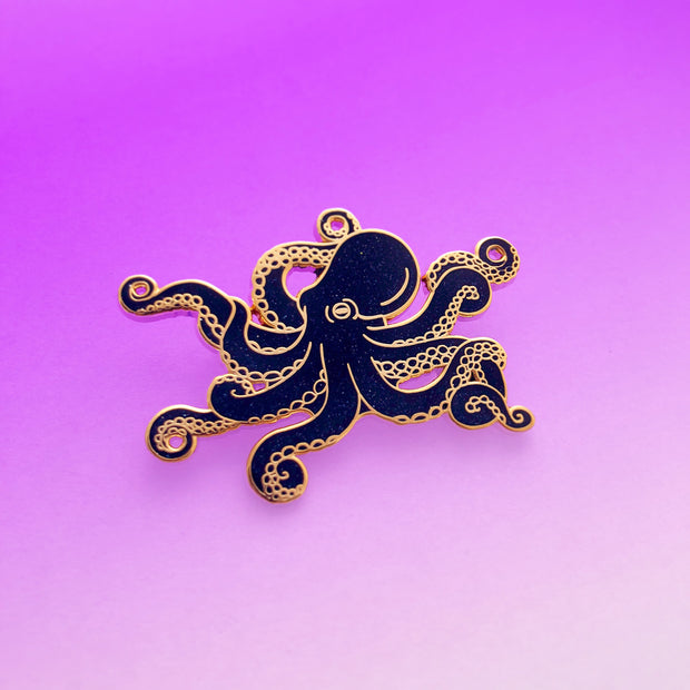 Glitter Octopus Pin - Oh Plesiosaur