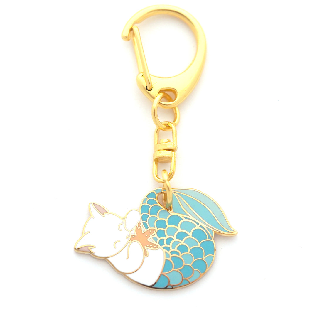 Blue Purrmaid Keychain