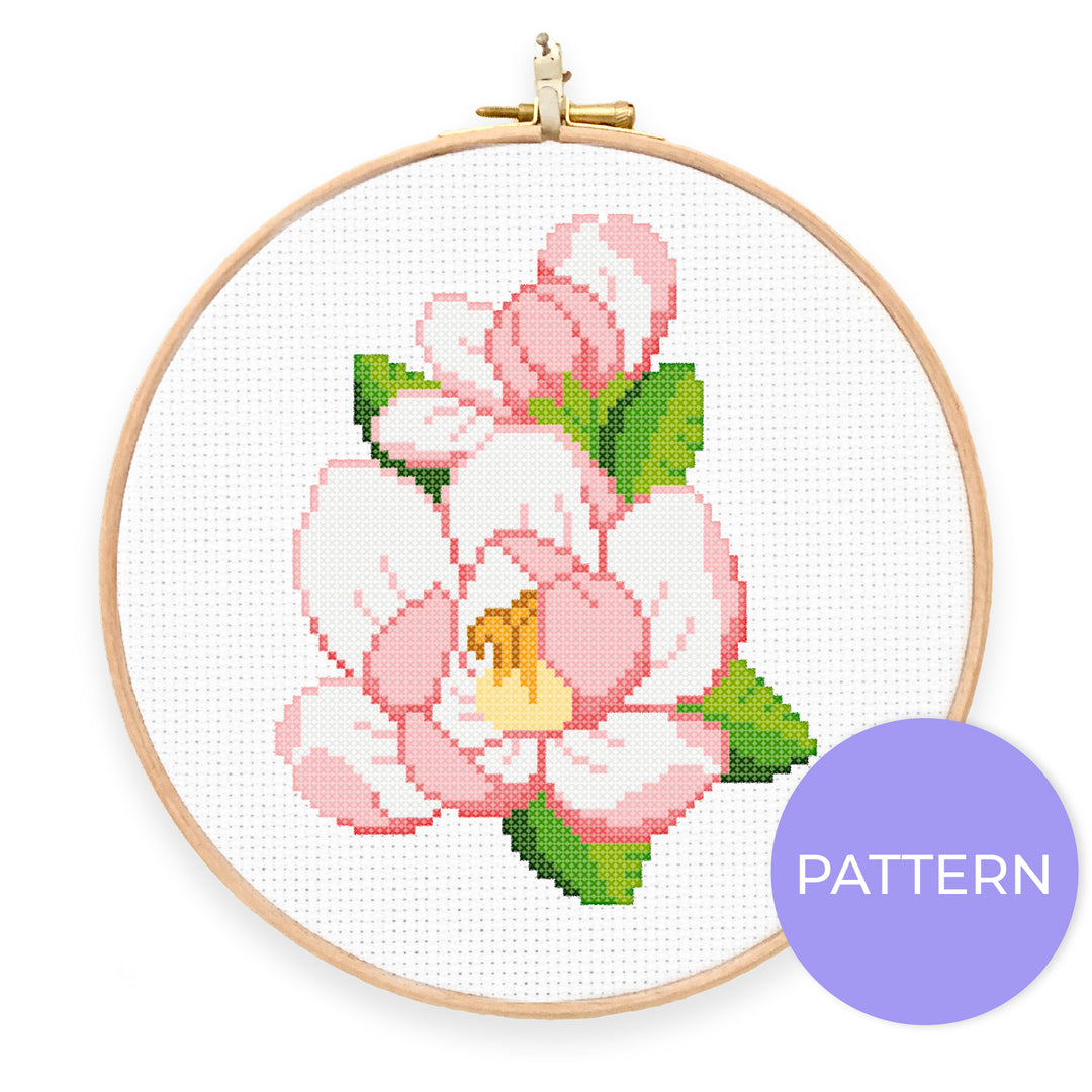 Magnolia Cross Stitch Pattern - Oh Plesiosaur