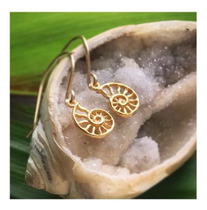 Gold Nautilus Earrings