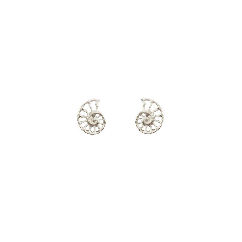 Silver Nautilus Studs