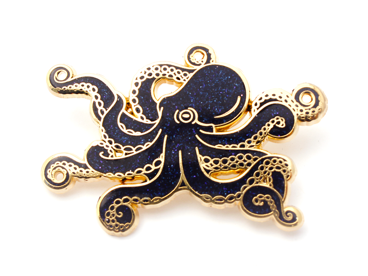 Glitter Octopus Pin - Oh Plesiosaur
