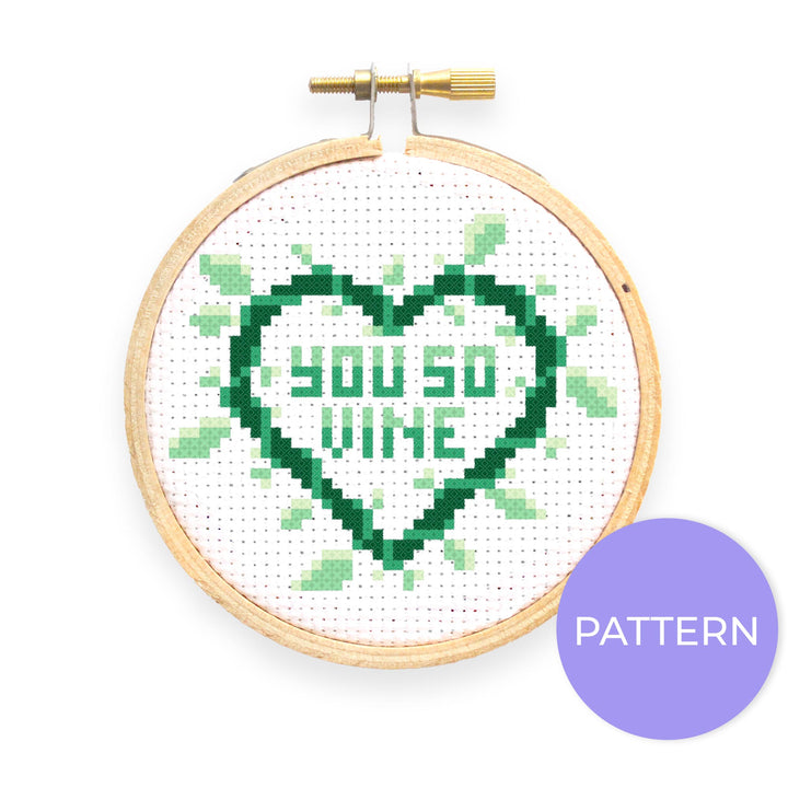 Plant Heart Cross Stitch Pattern