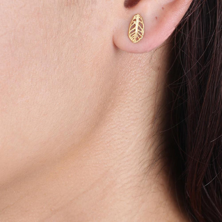 Gold Plumeria Studs