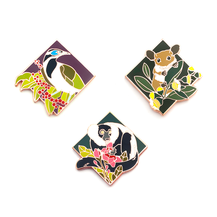 Ruffed Lemur Pin - Oh Plesiosaur