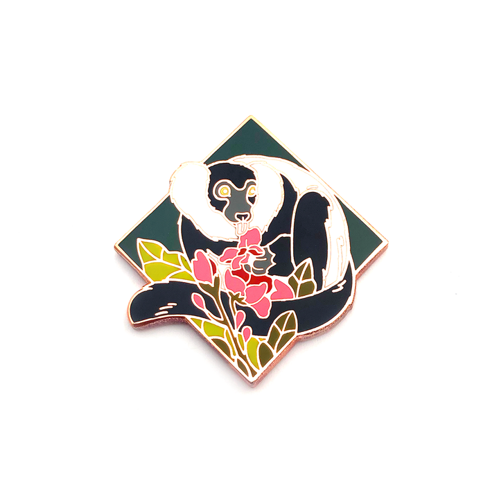 Ruffed Lemur Pin - Oh Plesiosaur