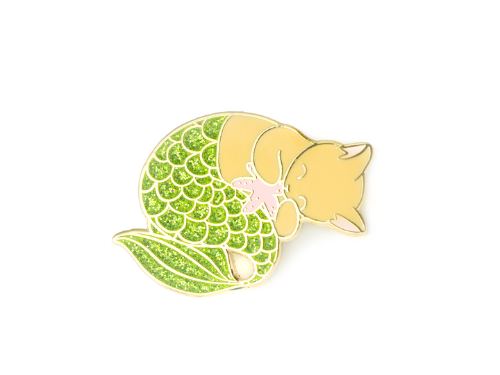 Green Glitter Purrmaid Pin - Oh Plesiosaur