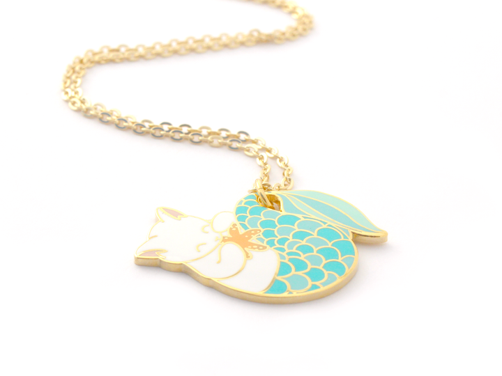 Blue Purrmaid Necklace - Oh Plesiosaur