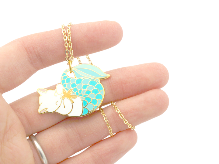 Blue Purrmaid Necklace - Oh Plesiosaur