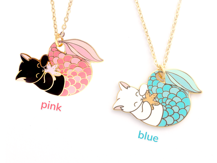 Blue Purrmaid Necklace - Oh Plesiosaur