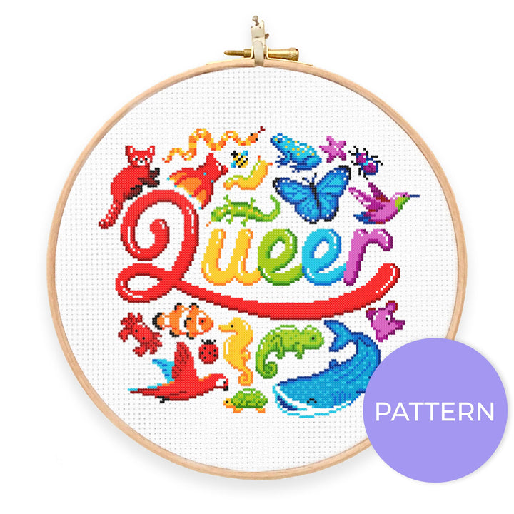 Queer Animals Cross Stitch Pattern