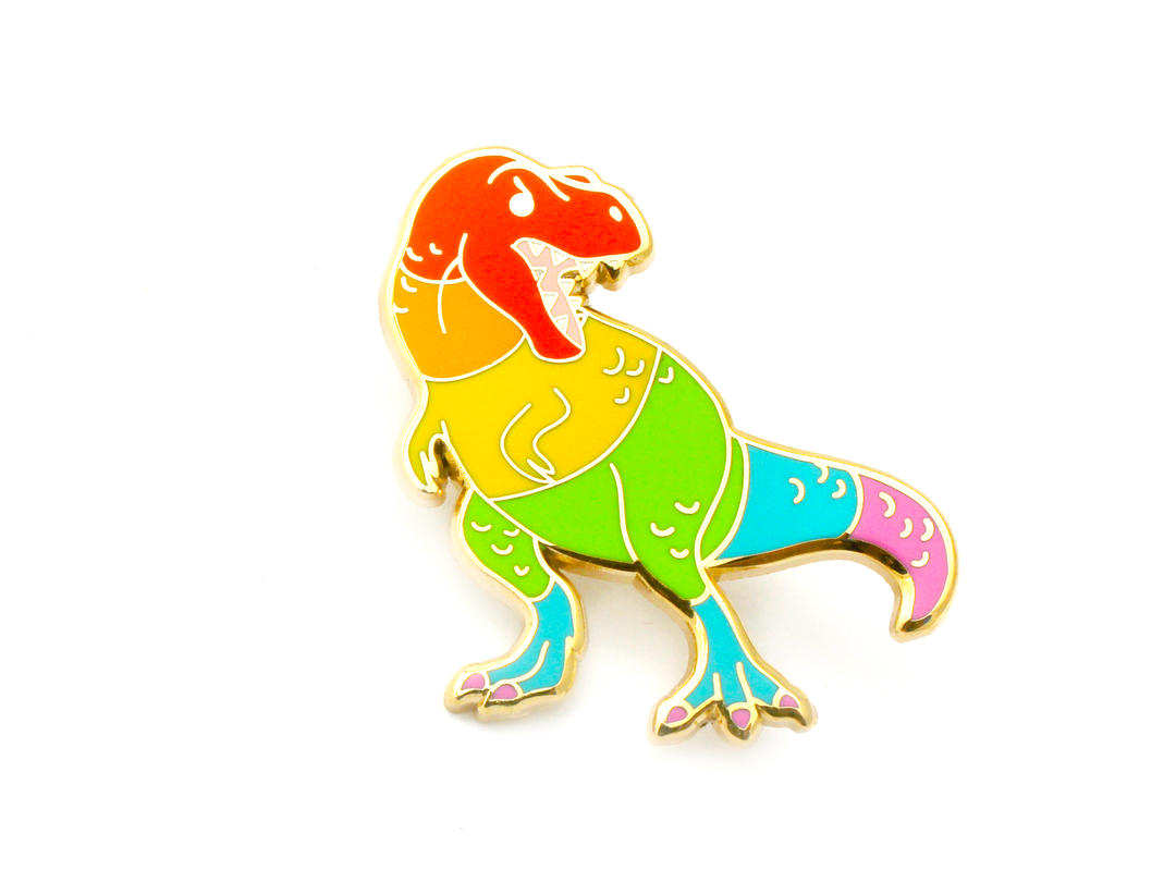 Rainbow T. Rex Pin - Oh Plesiosaur