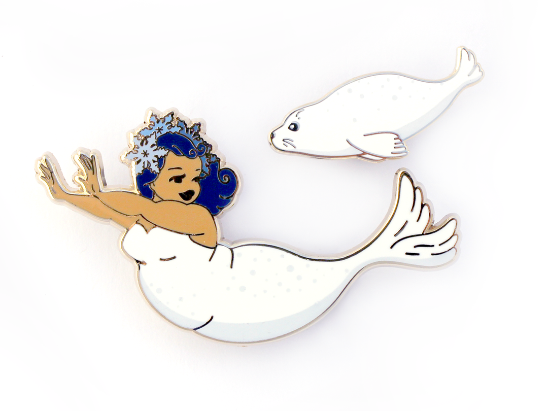 Seal Mermaid Pin Set - Oh Plesiosaur