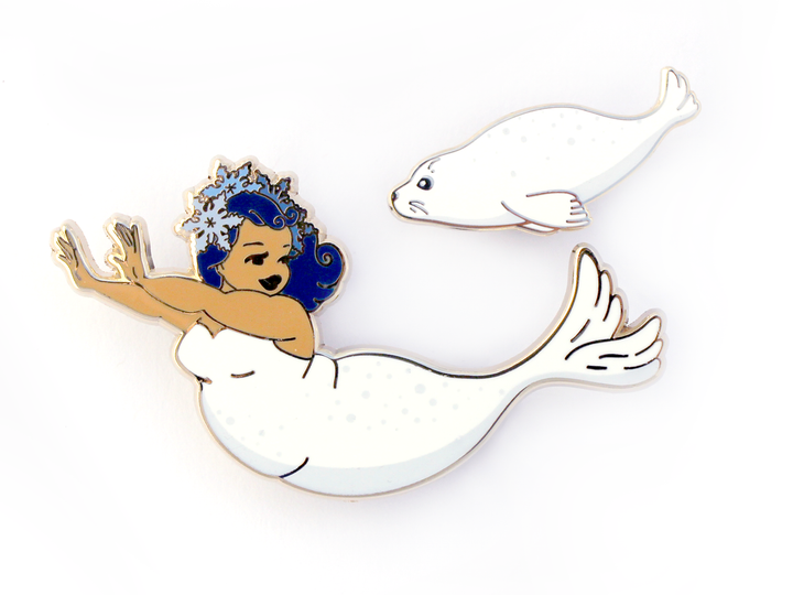 Seal Mermaid Pin Set - Oh Plesiosaur