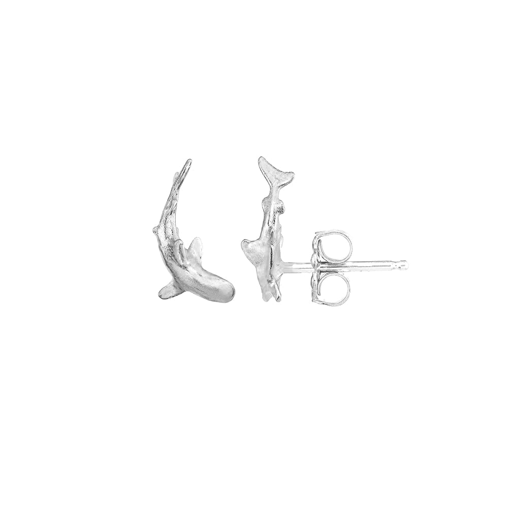 Silver Shark Studs