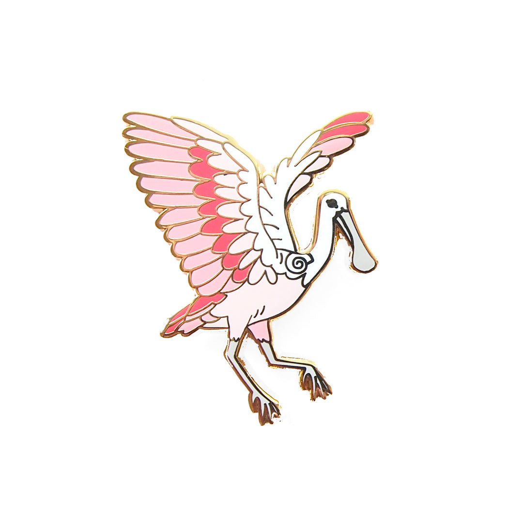 Roseate Spoonbill pin - Oh Plesiosaur