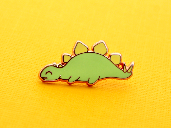 Sleepy Stegosaurus Pin - Oh Plesiosaur