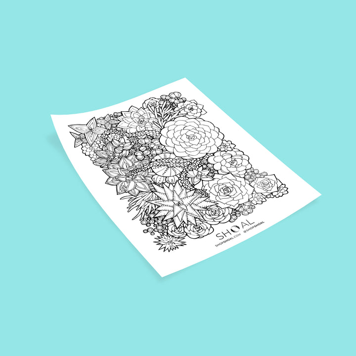 Succulent Coloring Page - Oh Plesiosaur