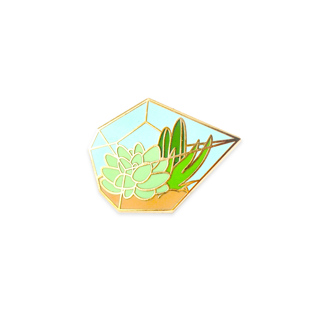 Succulent Terrarium Pin - Oh Plesiosaur