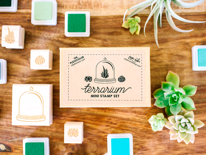Succulent Terrarium Stamp Set - Oh Plesiosaur