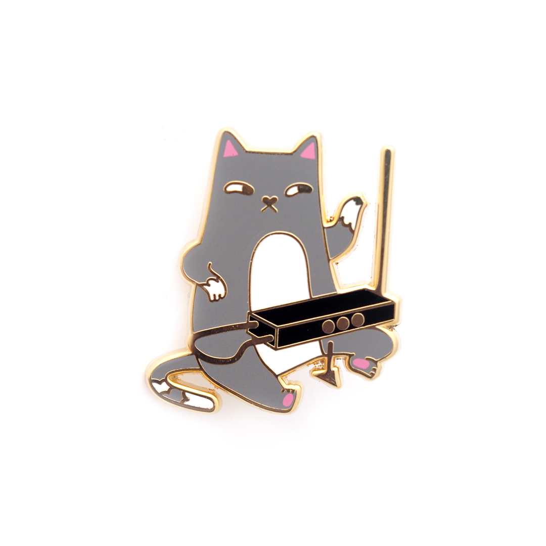 Theremin Cat Pin - Oh Plesiosaur