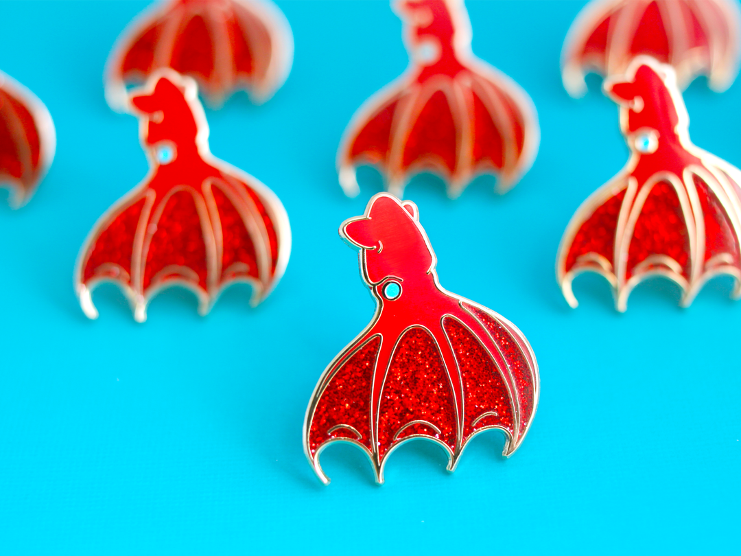 Vampire Squid Pin - Oh Plesiosaur