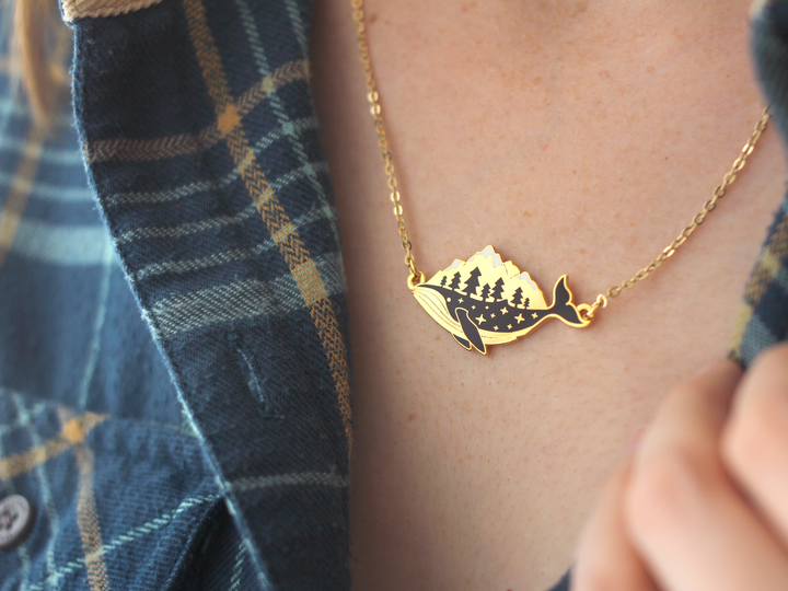 Gold Whale-derness Necklace - Oh Plesiosaur