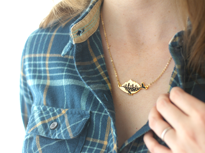 Gold Whale-derness Necklace - Oh Plesiosaur