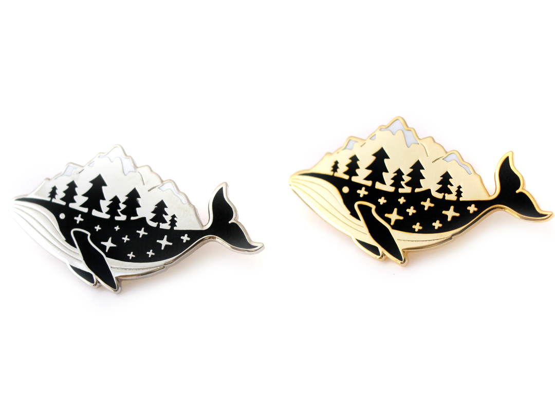 Gold Whale-derness Pin - Oh Plesiosaur