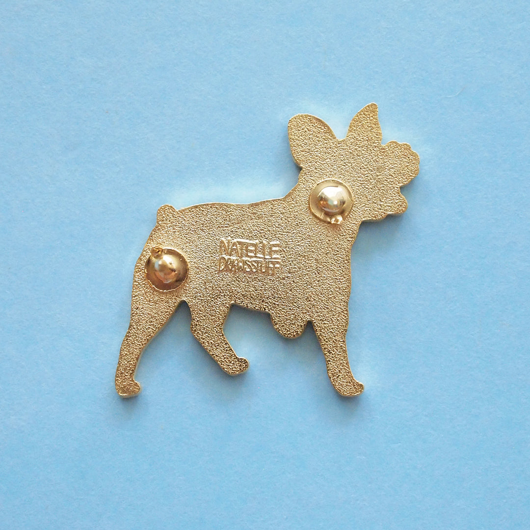 Three-legged Boston Terrier Pin - Oh Plesiosaur