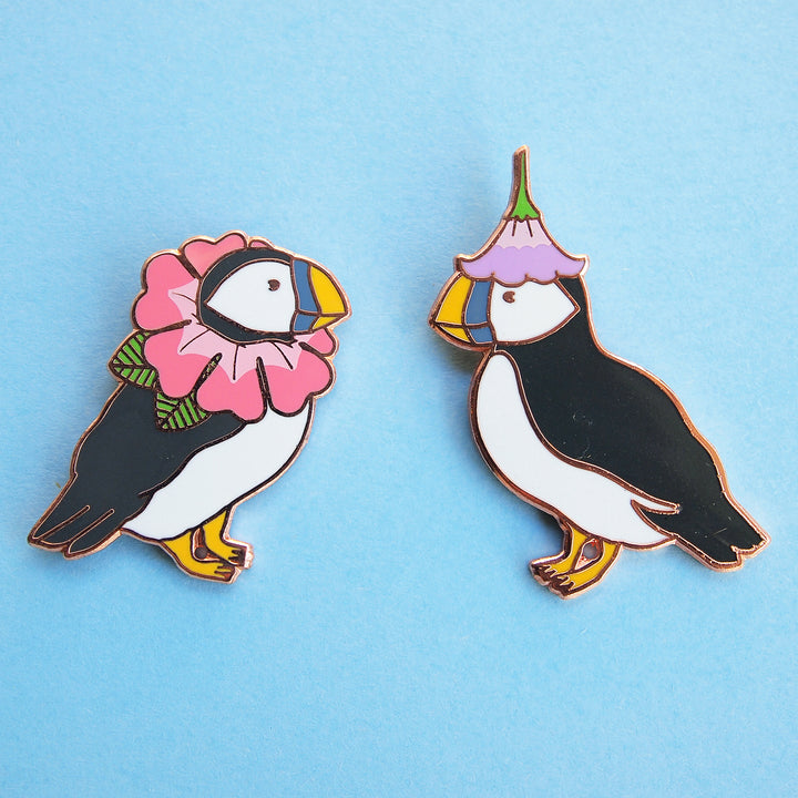 BFF Flower Puffins Pin Set - Oh Plesiosaur